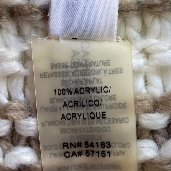 Calvin Klein Striped Knit Infinity Scarf tube Beige & ecru White 100% Acrylic - Picture 5 of 11